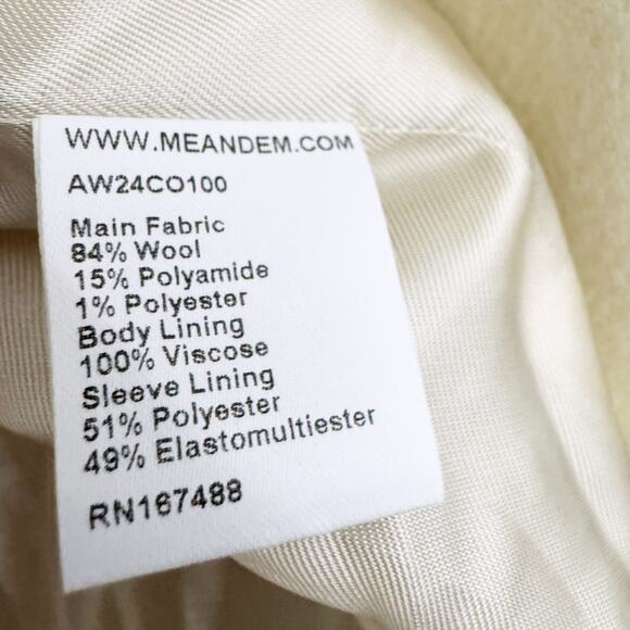 ME+EM Wool-Blend Military A-Line Coat in Natural (Size US 8) - Picture 12 of 14